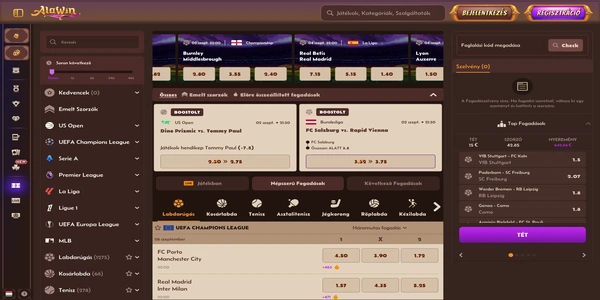 Alawin Casino ponuka športových stávok na mobile