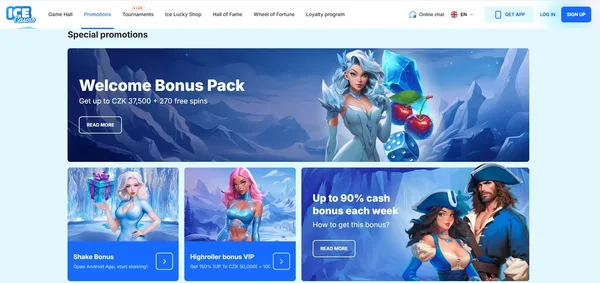 IceCasino stránka uvítacieho bonusu na mobile